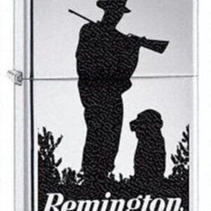 Remington Polished Chrome Hunter & Dog Zippo Lighter